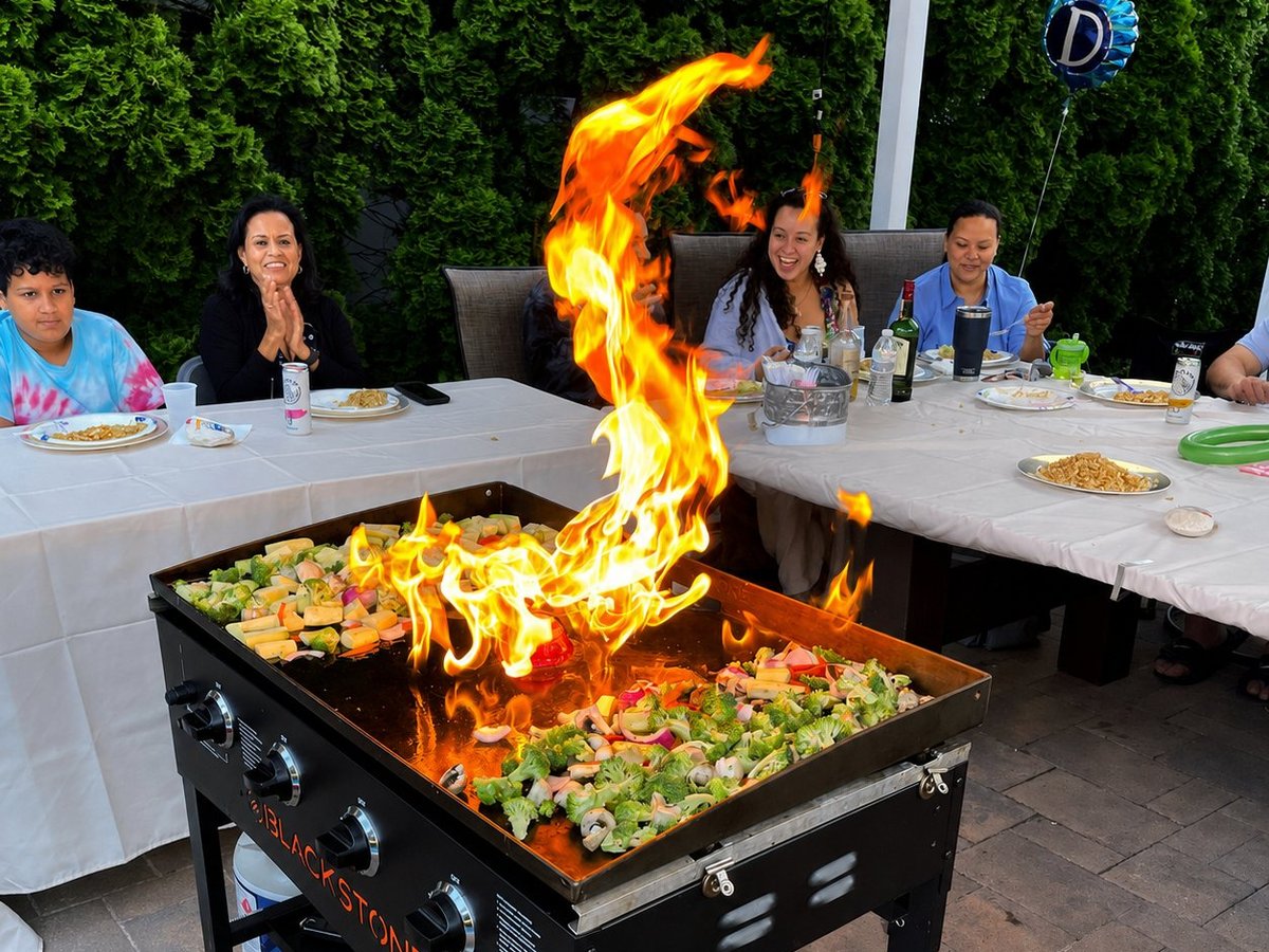 OSAKA Premium Mobile Hibachi private hibachi chef cooking live at an event